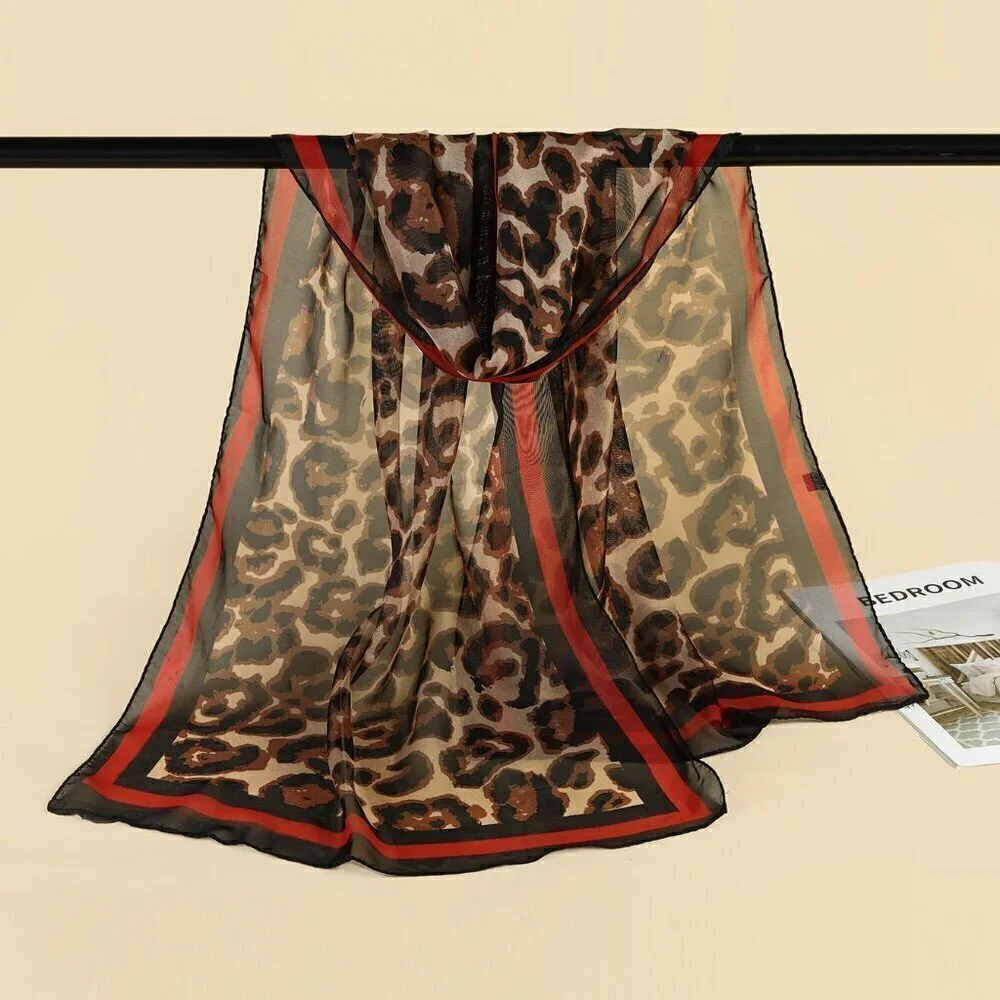 Multicolor Women's Street Leopard Print Scarf